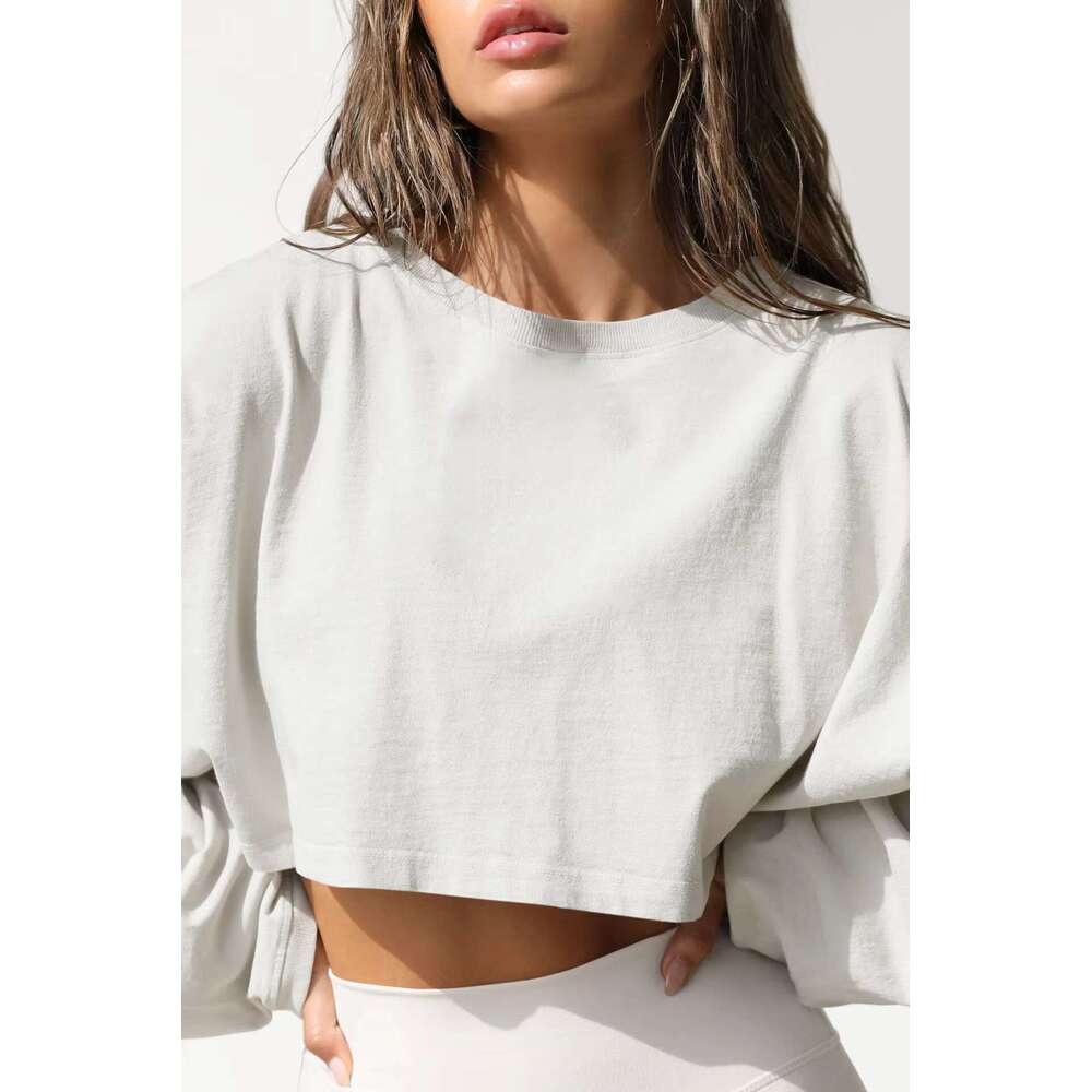 New Arrival Autumn Short Crop Women's Super Soft Cotton Terry Blank Custom Hoodies Sweatshirts