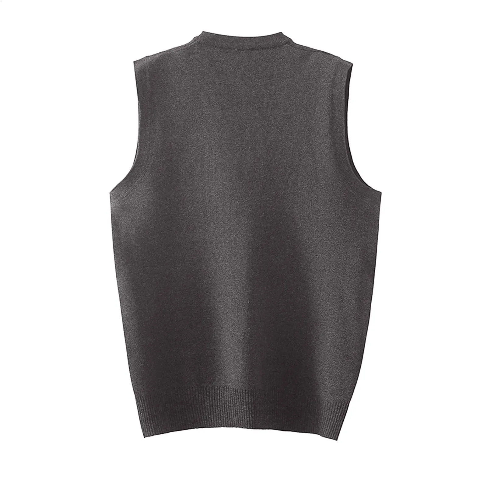 Mens Autumn Winter Casual Fashion V Neck Sleeveless Knit And Thickened Thermal Vest Sweater Loose 250228Z