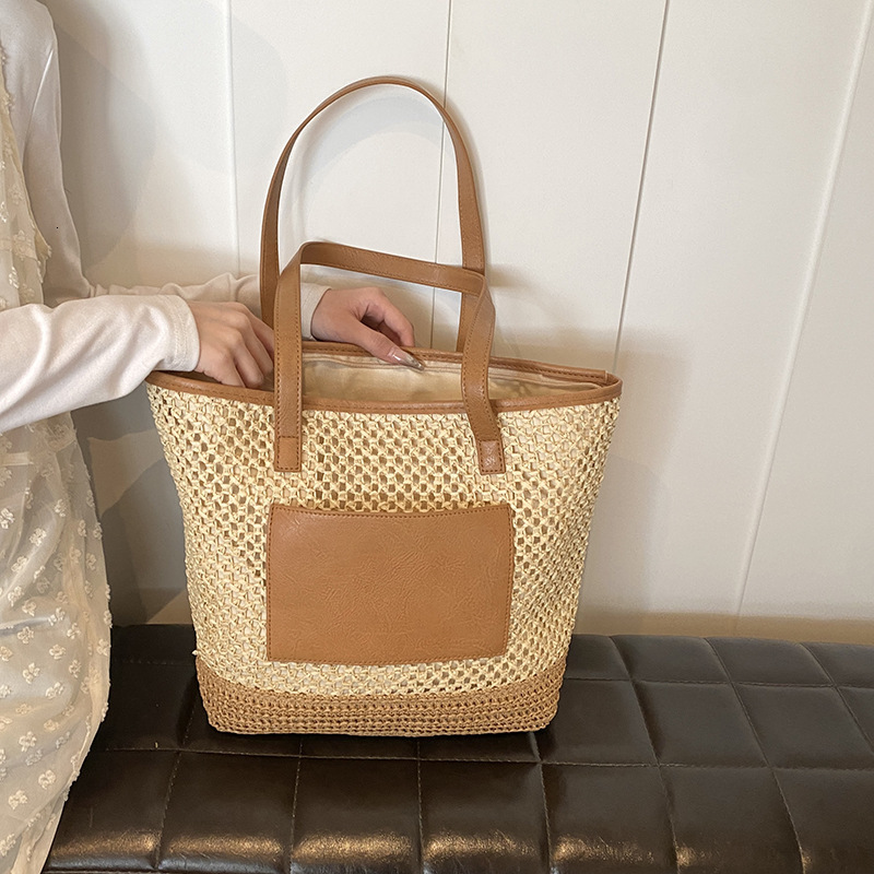 Summer for women 2024 new large capacity woven shoulder bag, vacation beach commuting tote bag #swissmilitary