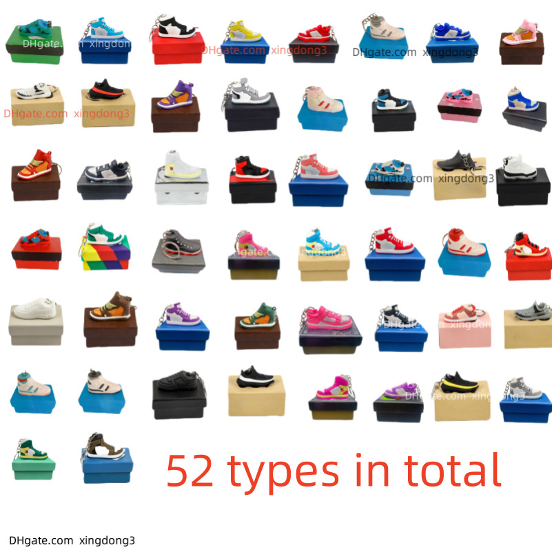 Wholesale keychain Designer keychain bag charm Mini Silicone Sneaker key chain Men Women Kids Key Ring Gift Shoe Keychain Handbag Chain Basketball Shoe Key Holder 25