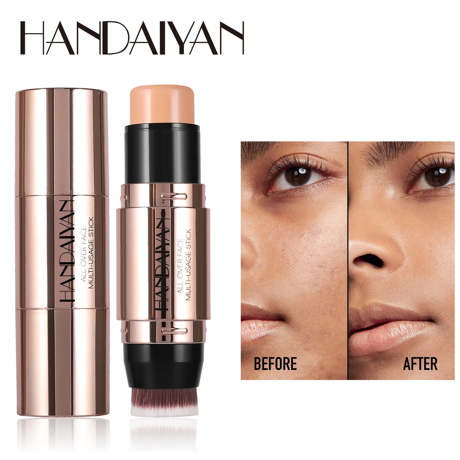 Doublehead Face Bronzer Contour Stick Cream Makeup Light Dark Shadow Lasting Concealer Brighten Contouring With Brush 250219