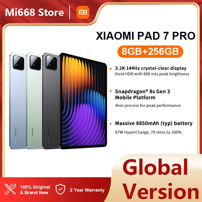Global Version Xiaomi Pad 7 Pro Tablet with 8GB+256GB,11.2"3.2K Crystal-Clear Display,8850mAh (typ) Battery 67W HyperCharge,SnapdragonoR 8s Gen 3