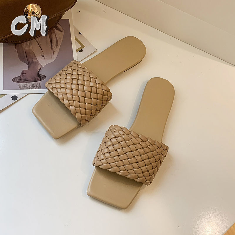 Slippers For Women In Summer 2025 Woven With A Single Thread, Lightweight For Outdoor Wear Women's Plus Size Cool Slippers Korean Version Lazy Be