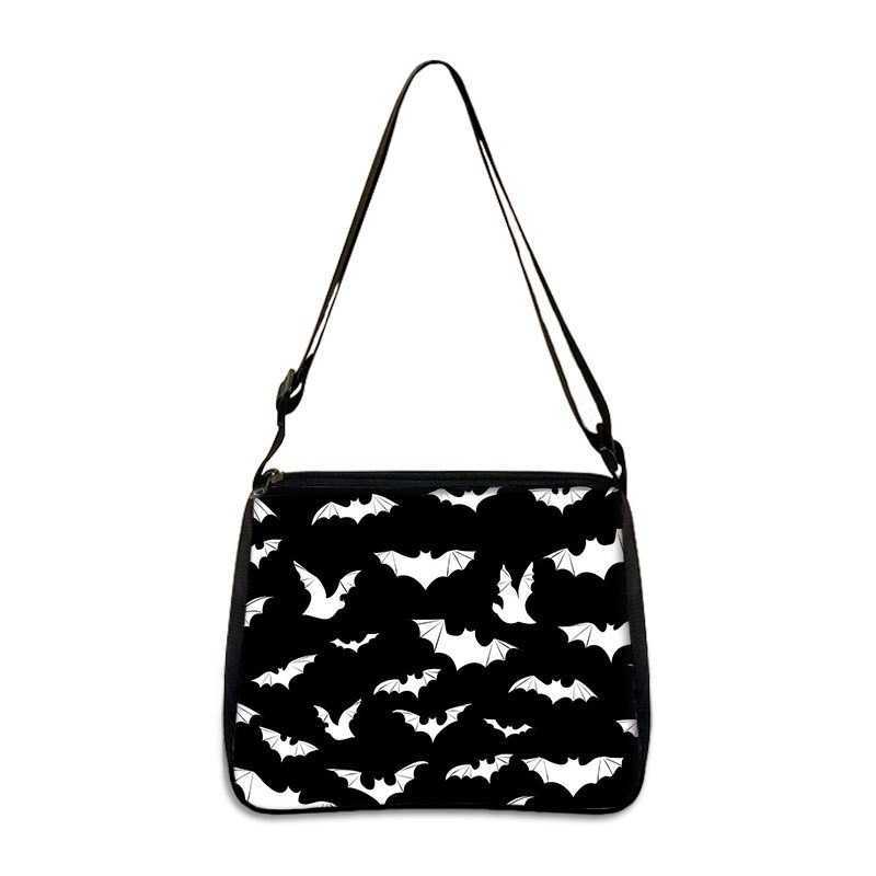 Polyester Underarm Bag Gothic Printed Handheld Shoulder Bag Bat Fashion Women's Portable Tote Square Bag 250215