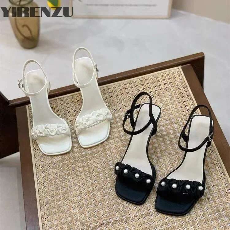 Women's Summer New Style French-Cute High-Heeled Sandals Versatile Outerwear Non-Tiring with Skirt One-Piece Roman Shoes