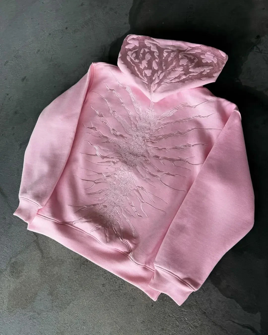 Pink and black two-color lazy style sweatshirt and sweatpants couple suit hooded jacket casual daily sports straight trousers 250226