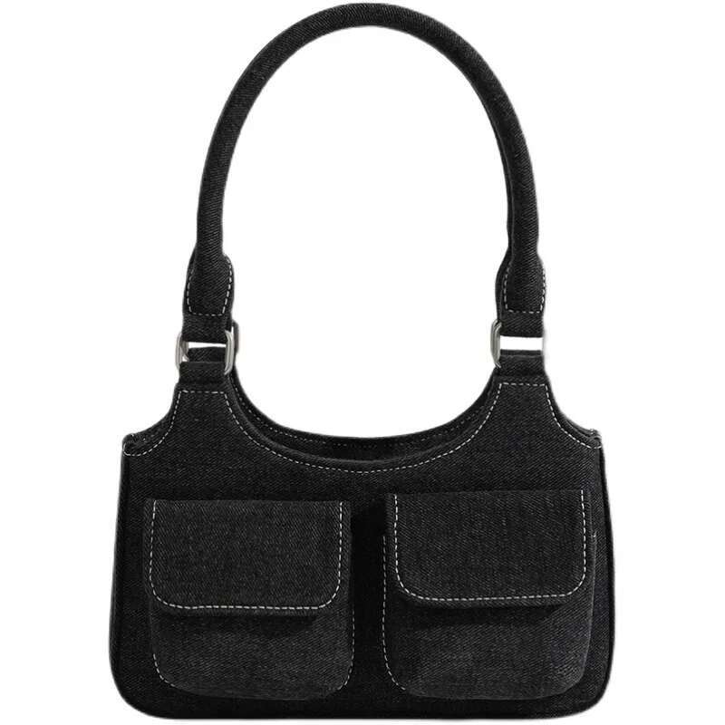 Sweet Cool Girl Style Jeans Denim Top-Handle Women's Cowboy Shoulder Handbag Underarm Bags new style5 Summer Commute Daily Bag