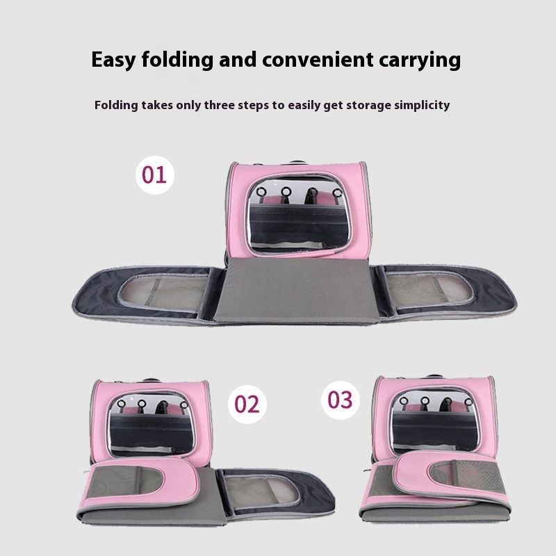 Pet New Solid Color Casual Trend Portable Dog Bag Large Capacity Breathable Cat Backpack