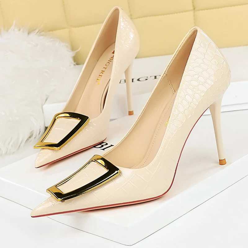 New Arrival BIGTREE Shoes Women 10 Cm Metal Buckle Ladies Pumps Luxury Womens Banquet Shoes Stilettos High Heels Women Sexy Party Shoes T250228