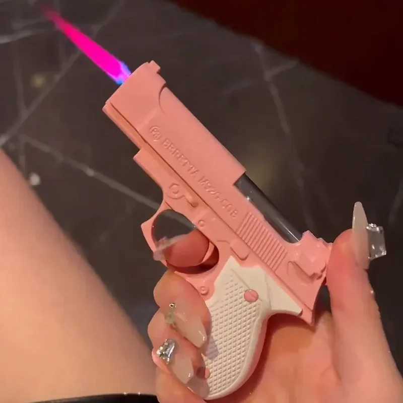 New Windproof Portable Inflatable Lighter Spray Wind Color Flame Gun Torch Butane Lighter Cigarette Accessories Smoking Gifts X250228