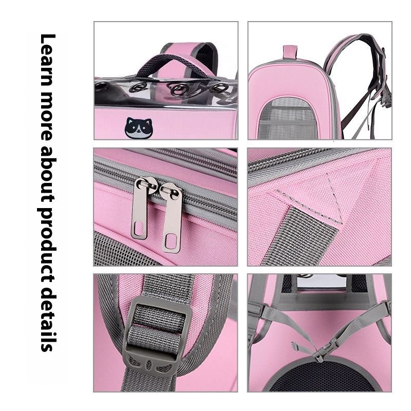 Pet New Solid Color Casual Trend Portable Dog Bag Large Capacity Breathable Cat Backpack