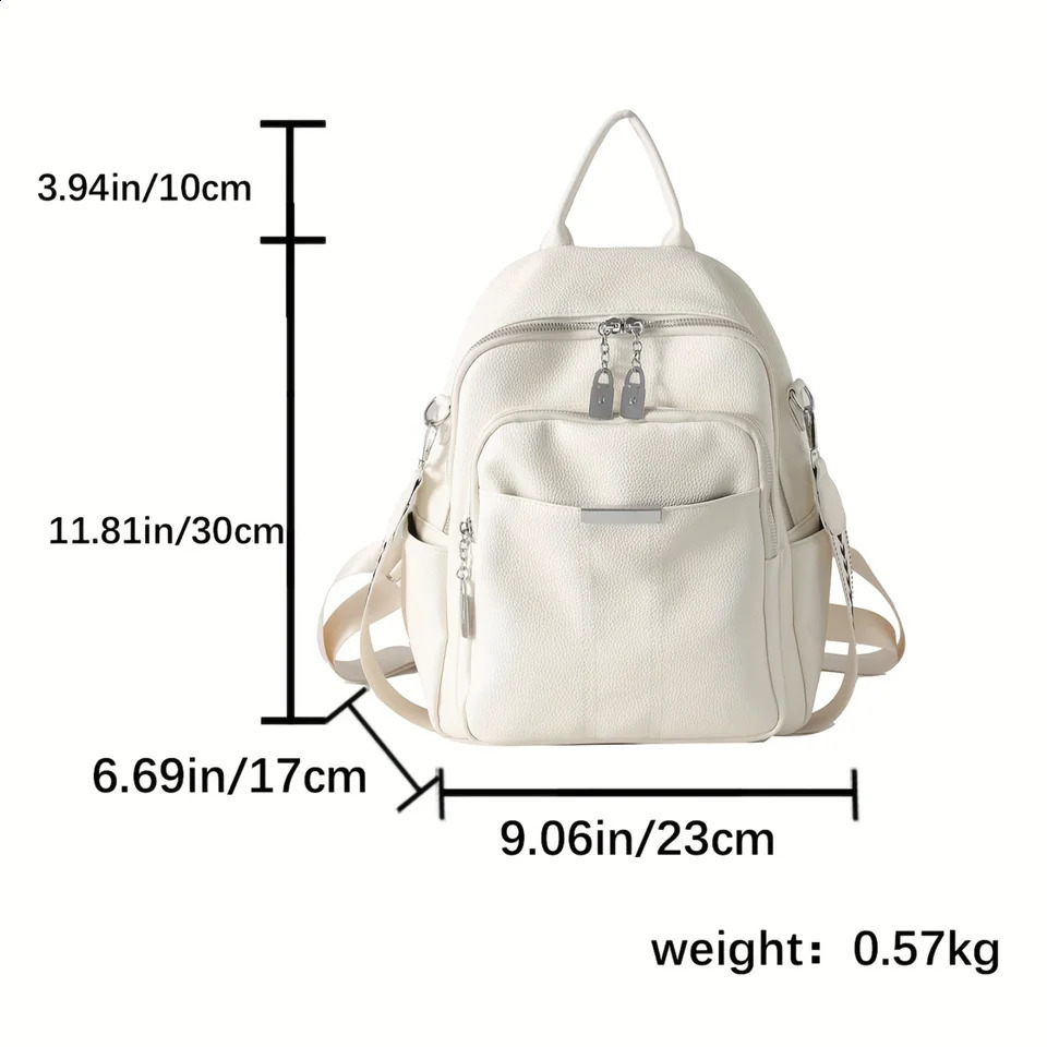 Ship from US Chic Solid Color Backpack Purse Versatile TwoWay Shoulder Bag Small yet Spacious PU Leather Daypack for School Casual Sty 250304FBB