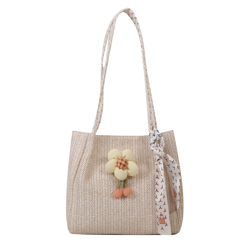 2023 Summer New Beach Vacation Tote Fashionable Casual Shoulder Women, Small and Simple Grass Woven Bag for Women #swissmilitary