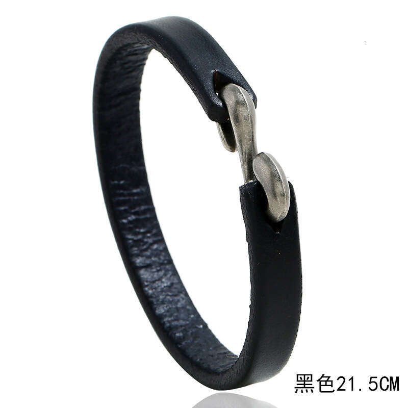 New minimalist for men's fashion and versatile punk rock genuine leather bracelet