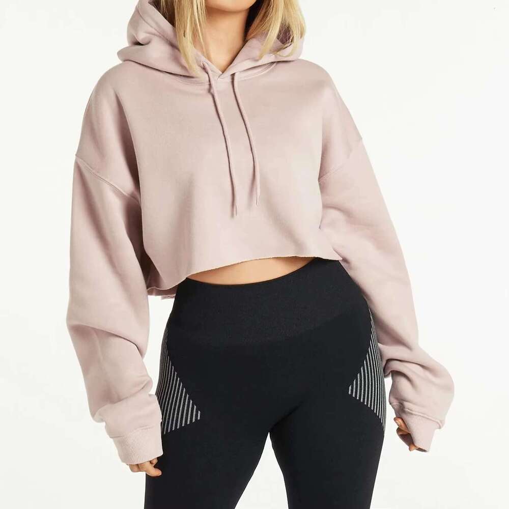 New Latest Design Top Quality Solid Color Hot Fashion Winter Wear Pullover Oversized Cropped Hoodies Women Wholesale Rate