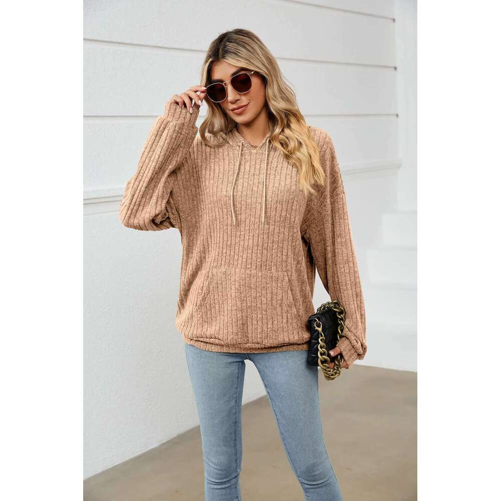 2023 Autumn New Women's Knitwear Hooded Pit Pocket Hoodie Women Pullover Sweatshirt