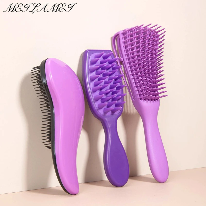 3pcs/set Hair Brush Detangling Brush Hair Comb Scalp Massage Comb Detangler Brush for Styling Curly Hairdressing Salon Care Tool 250228