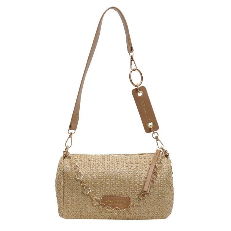 Summer super hot pillow women's 2025 new casual and stylish seaside vacation grass woven single shoulder crossbody bag #swissmilitary