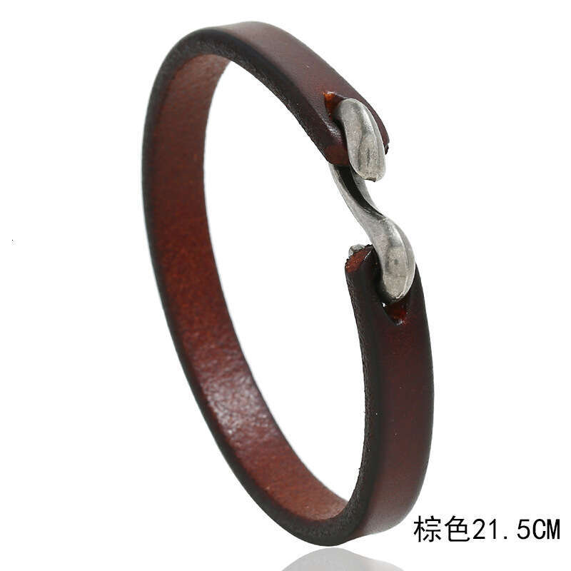 New minimalist for men's fashion and versatile punk rock genuine leather bracelet