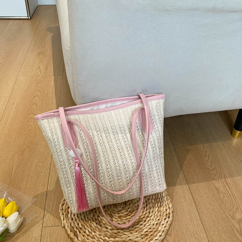 Summer leisure large capacity grass women's 2025 new versatile beach fashionable woven single shoulder tote bag #swissmilitary