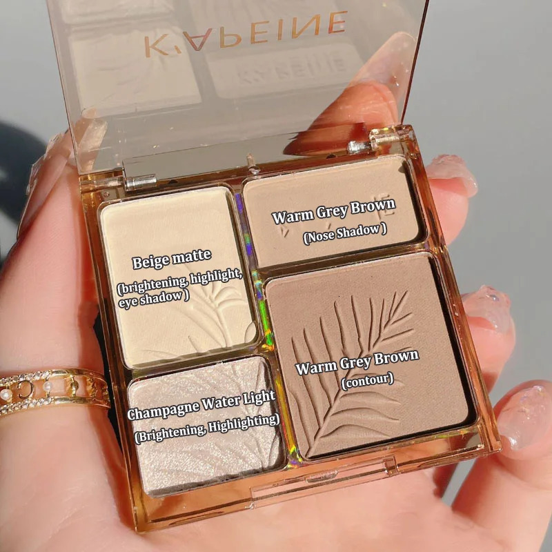 3D Contouring Bronzer Cosmetics Brightening Beige Matte Highlights Palette Fourcolor Eye Shadow Nose Powder Makeup 250219