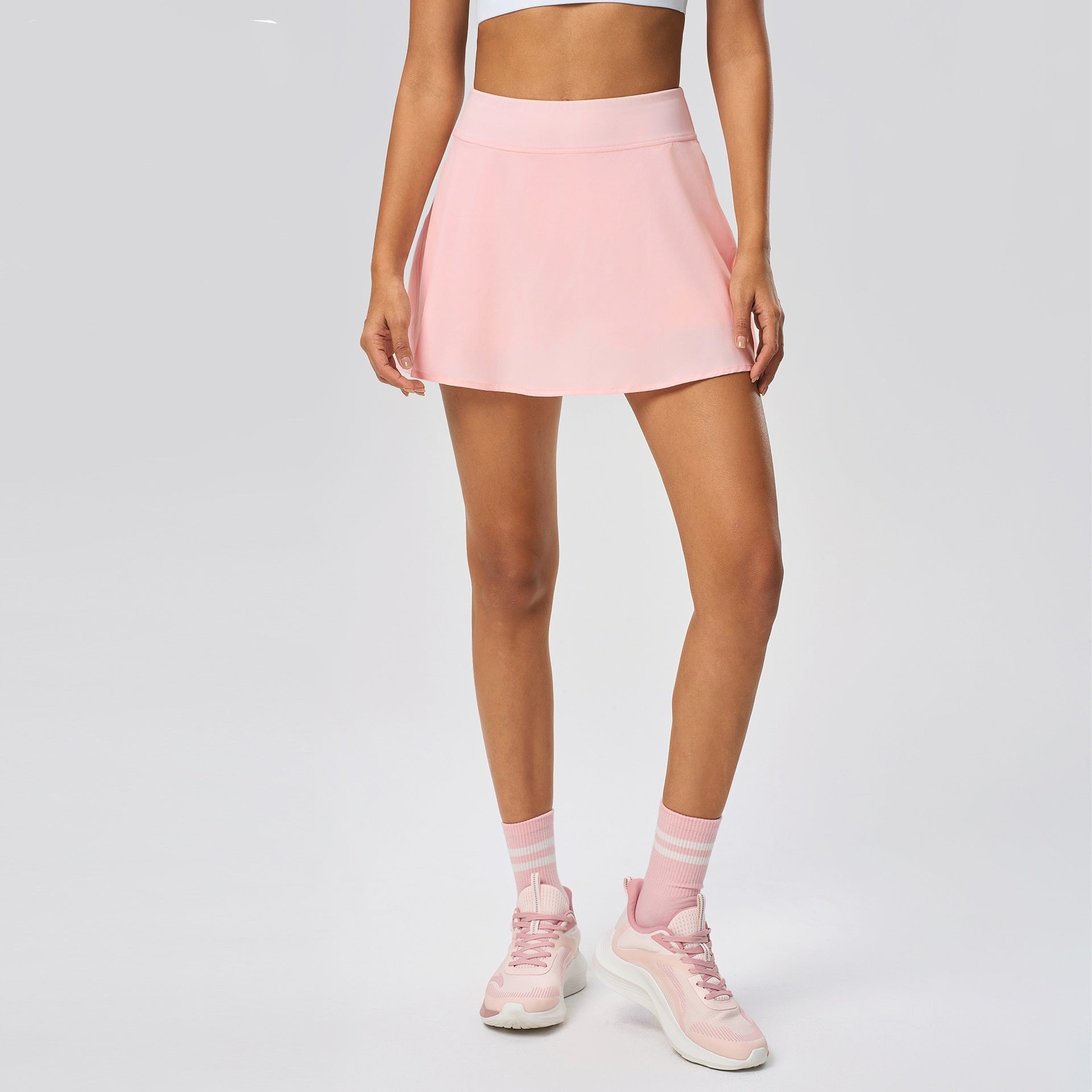 2025--High-Waisted Athletic Skirt for Women - Breathable Yoga and Fitness Culottes A-Line Women's Tennis Short with Non-Skid Design - Moisture-Wi