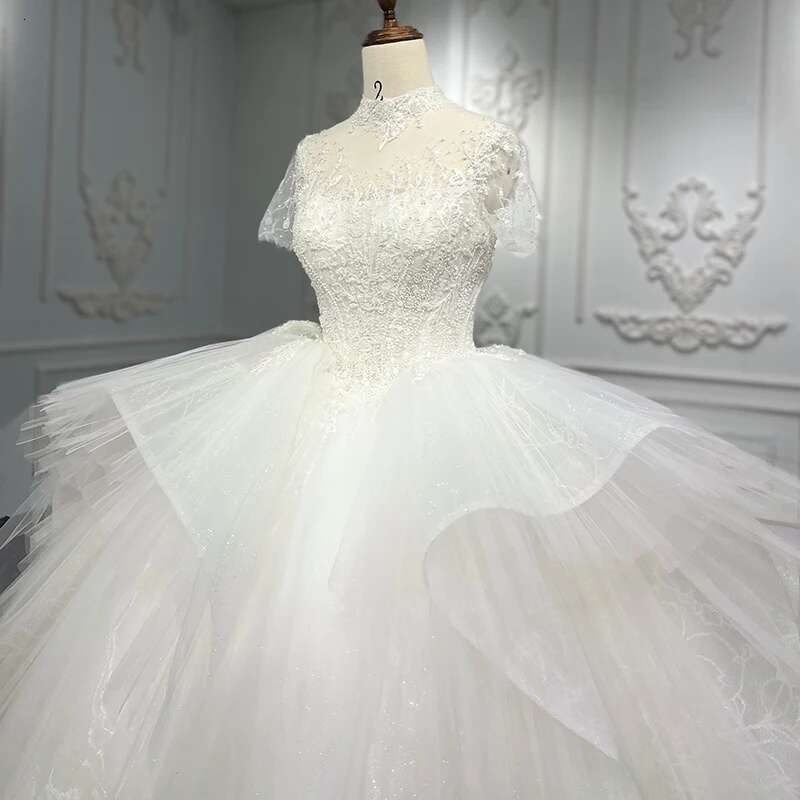 Simple Dresses Women Bridal Organza High Neck Ball Gown Wedding Suits For Woman Custom