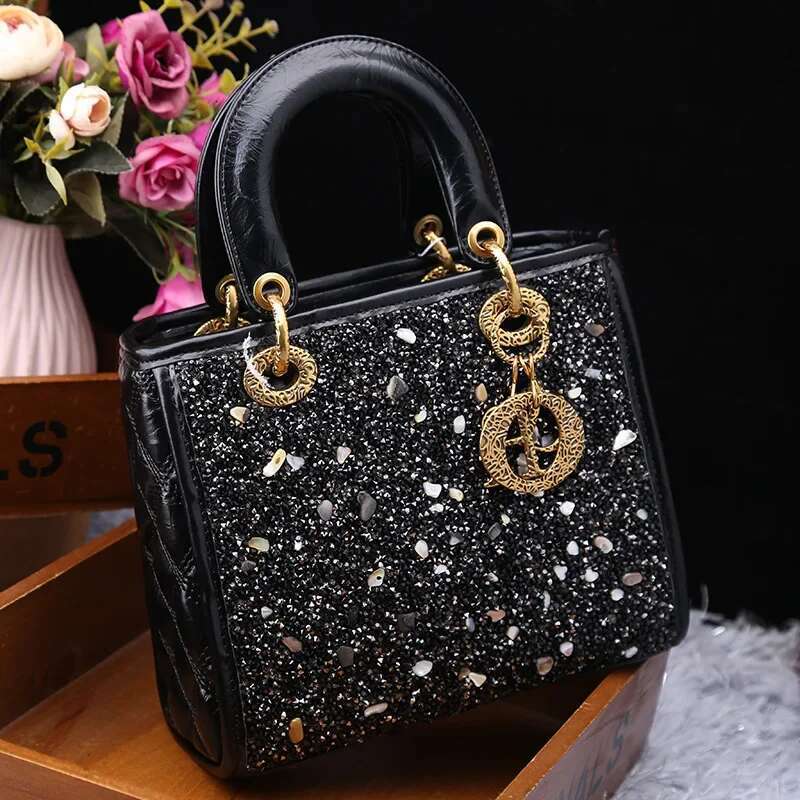hot Designer bag women's handbag brand new Dia embedded leather Diana fashion shoulder crossbody