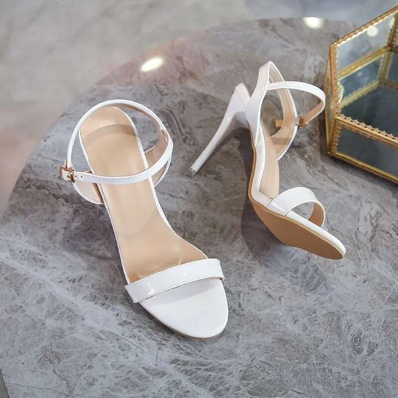 Thin Women's Sexy 2025 Summer High Heels Fashion Open Toe Sandals Buckle Party Wedding Shoes Large Size 45