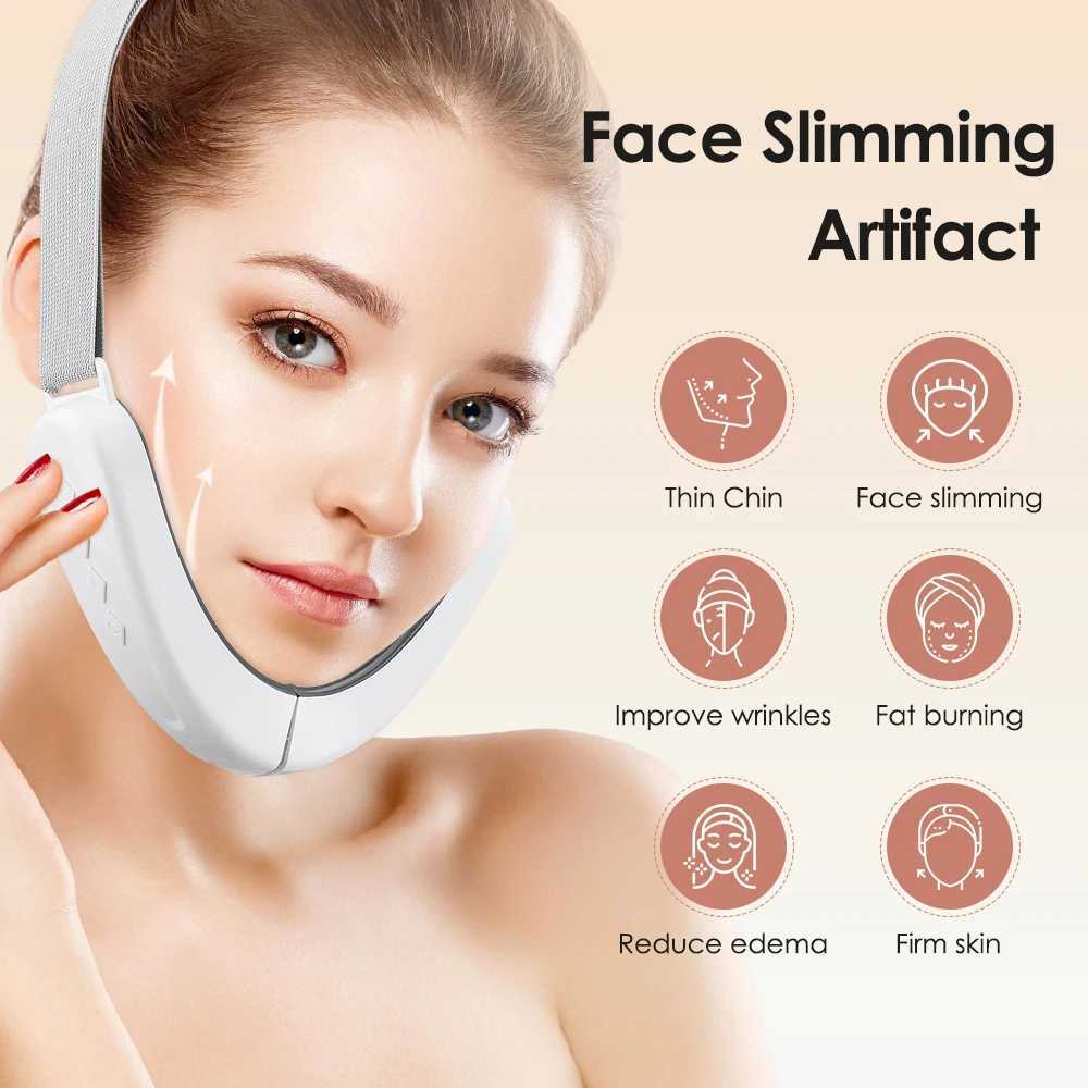 2025 Upgraded Microcurrent Facial Lifting Device 5 Modes 12 Levels Voice Prompt Anti-Aging Face Massager for Slimming White W250228