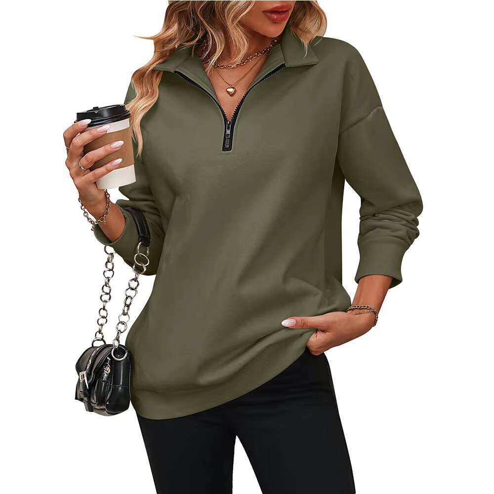 2025 New Arrival Womens Oversized Sweatshirts Hoodies Half Zip Pullover Fall Fashion Outfits Y2k Clothes Casual Knitted Printed