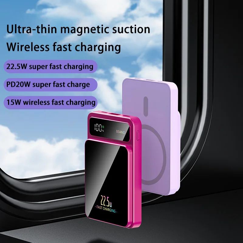 20000mAh Magnetic Wireless Power Bank Portable External Battery Fast Charging PowerBank For iPhone Samsung Huawei