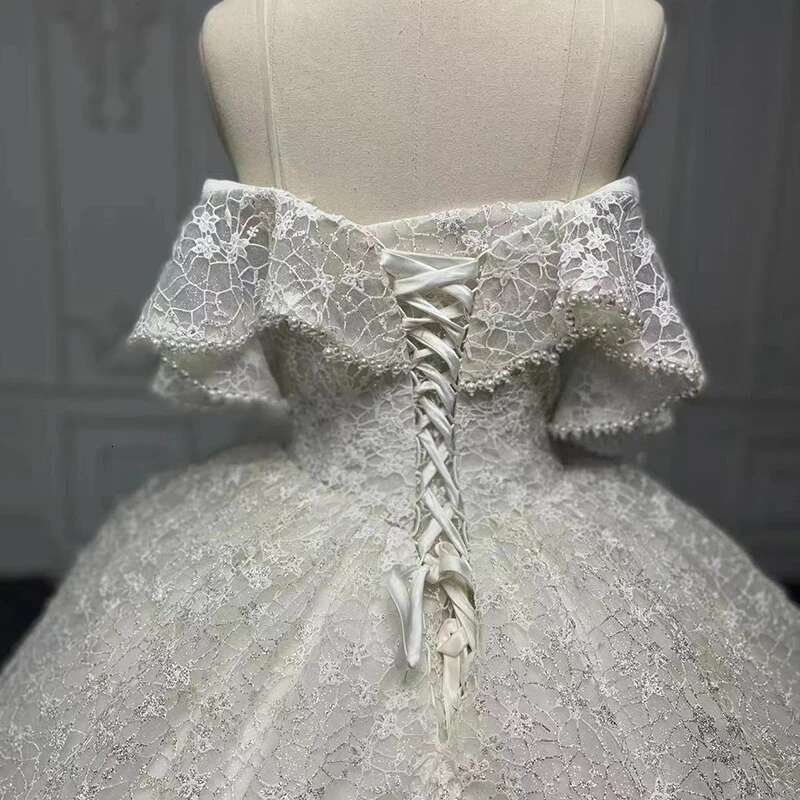 Exquisite dresses women organza ball gown custom wedding dress for bride 2025 ribbons pearls