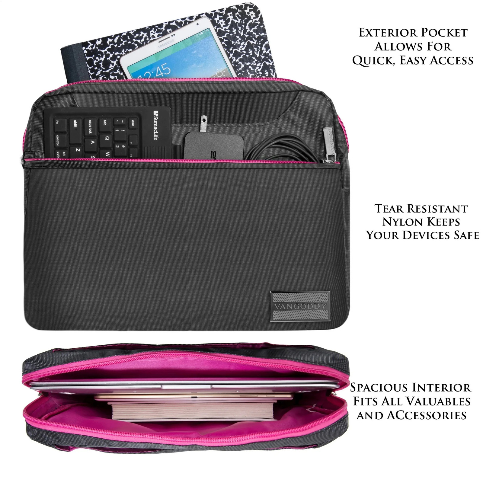 Ship from US Briefcase Style Padded Nylon Case For Apple Pro 13 Air With Hideaway Handles And Exterior Removable 250227FBB