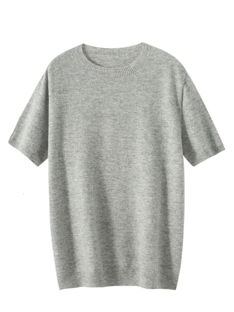 First-Line Ready-To-Wear Men O-Neck Short-Sleeve Pullovers Spring Summer 100% Merino Wool Sweater T-Shirt Soft Knit Men Top 250227