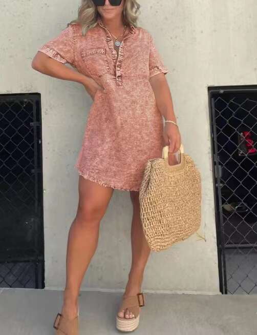 popular women's comfortable dress, 2025 new casual versatile fashion clothing