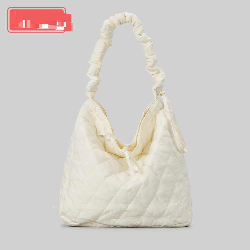 Lage & Bags Large Capacity Dia Filled Cotton Bucket Bowknot Drawstring Shoulder Strap Handbag Quilted Nylon Bag Women Wholesale