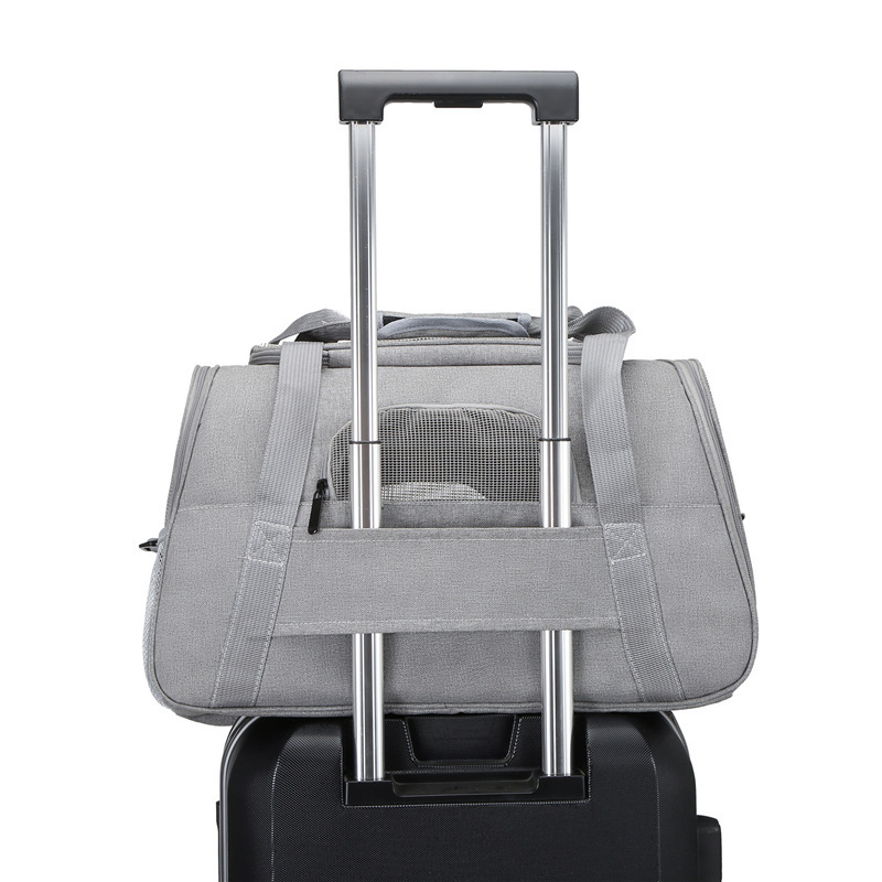 Pet bag, portable for outdoor use, one shoulder slanted pet box, foldable, breathable, transparent cat and dog bag