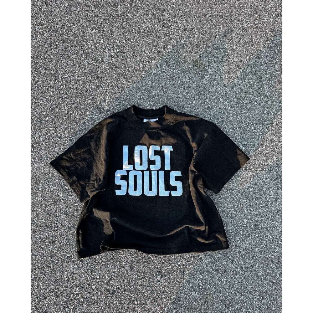 Creative design street hip-hop style character letter print loose 2025 spring top