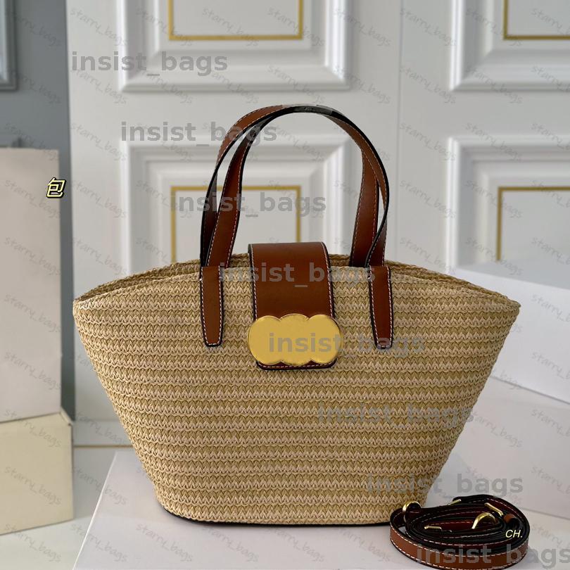 Designer Tote Bag Women Bucket Bags Grass Woven Straw Bag Crossbody Shoulder Bags Luxury Beach Handbags Fashion Shopping Cabas Ladies Purse Basket BXD2406212F