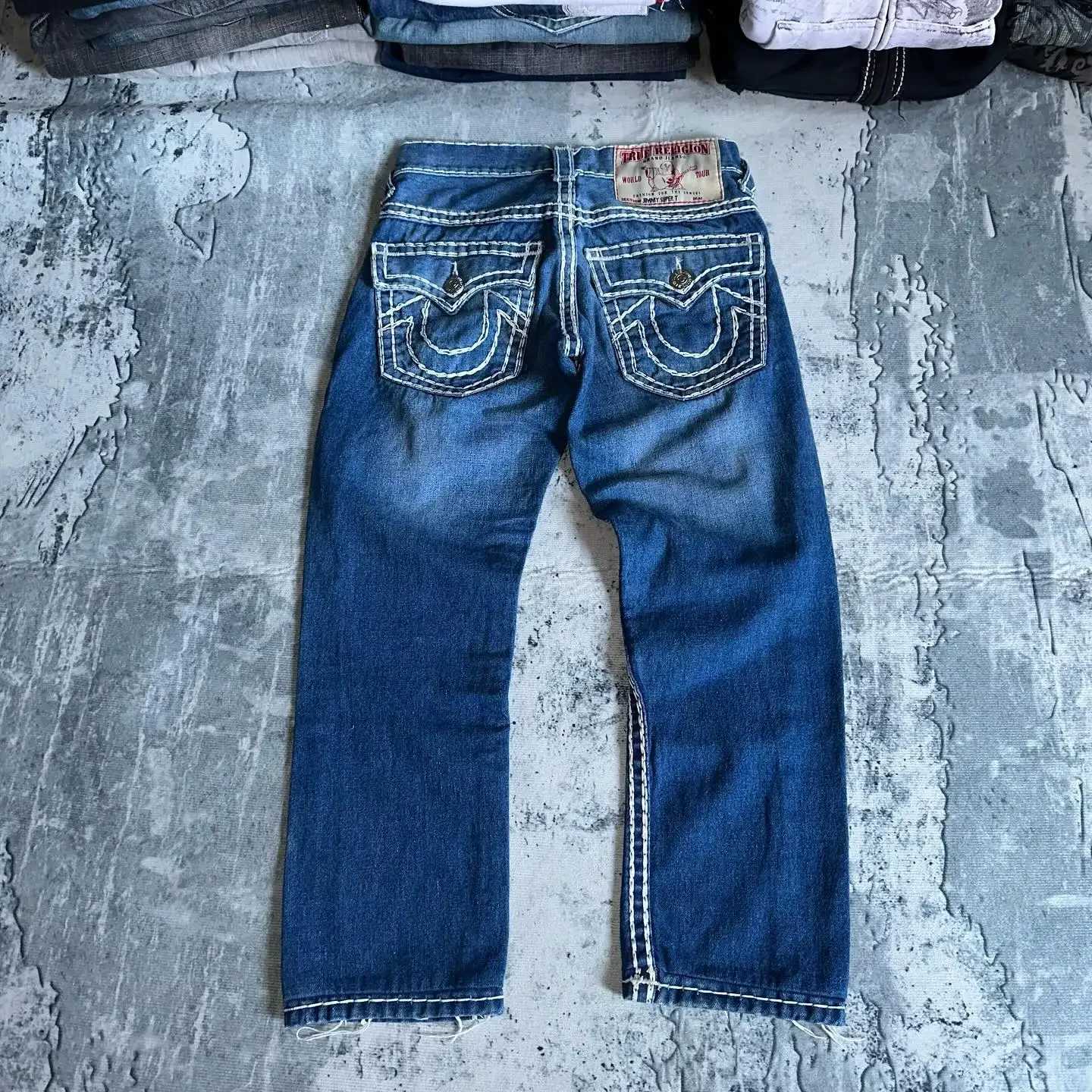 Hip Hop Embroidered Jeans High Street Retro Casual Straight and Versatile Baggy Jeans Mens Pants M250228