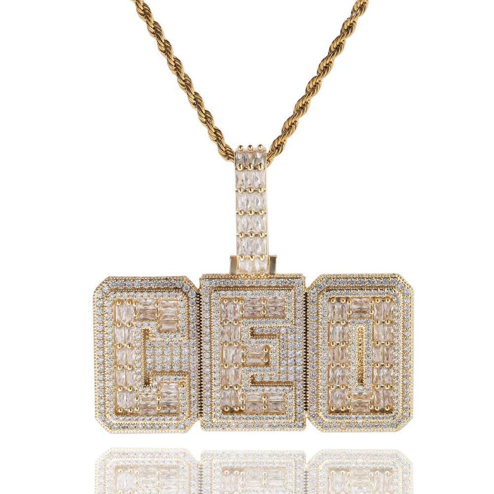 UWIN Customized Name necklaces Men Iced Out Baguettecz Custom Letters Pendant Fashion Jewelry for Gift