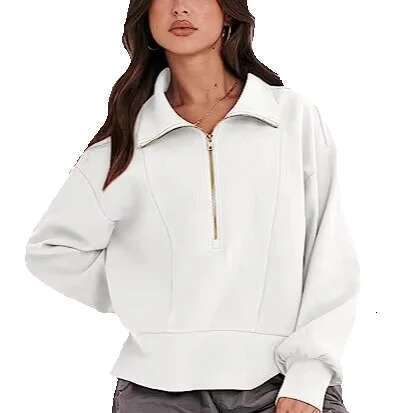 New Oem Custom Wholesale Up Pullover Plain Oversize Sweater 1/4 Half Zip Women's Hoodies Sweatshirts