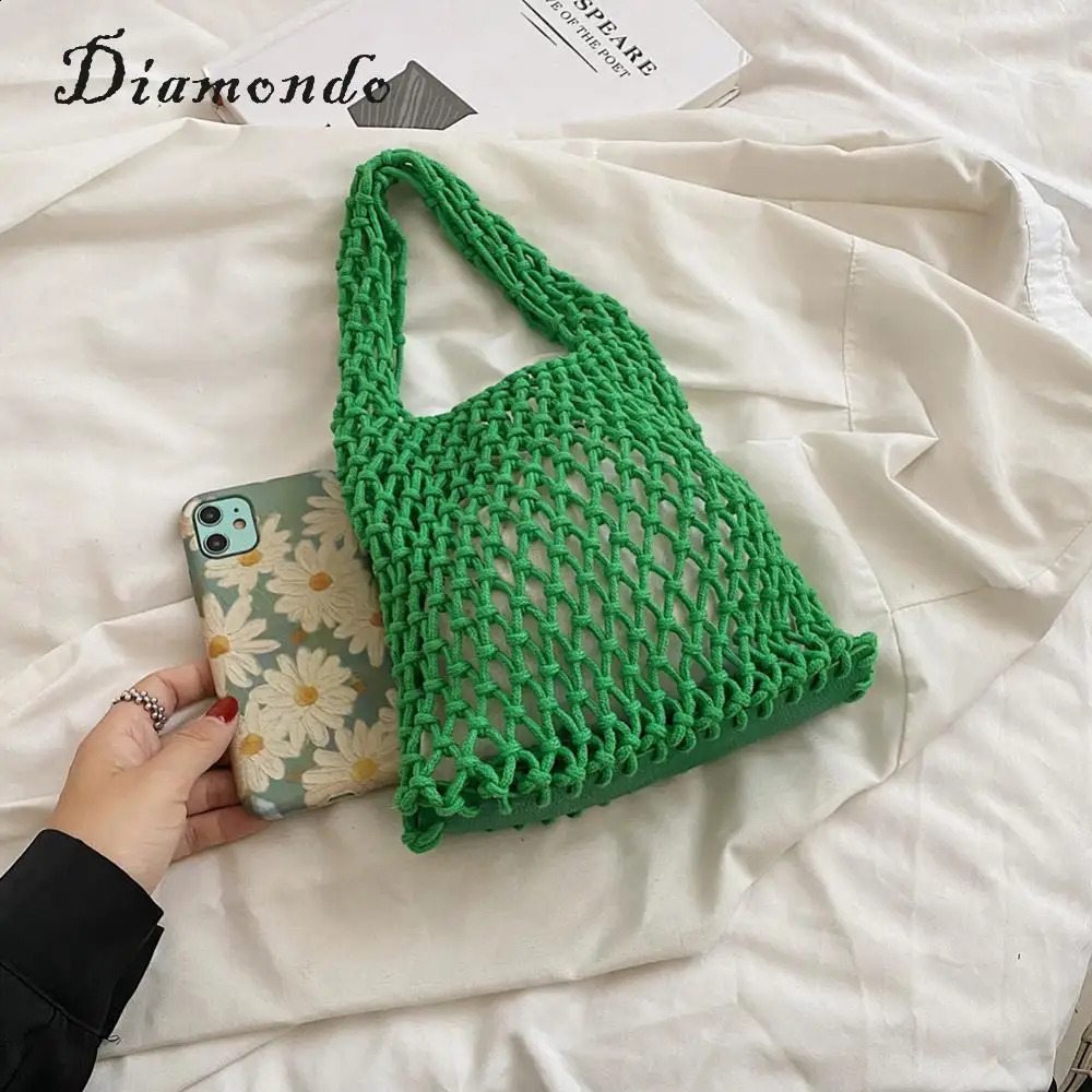 Ship from US Women Braid Handbag Cotton Linen Top Handle Bag Woven Basket Net Shopper 250303FBB