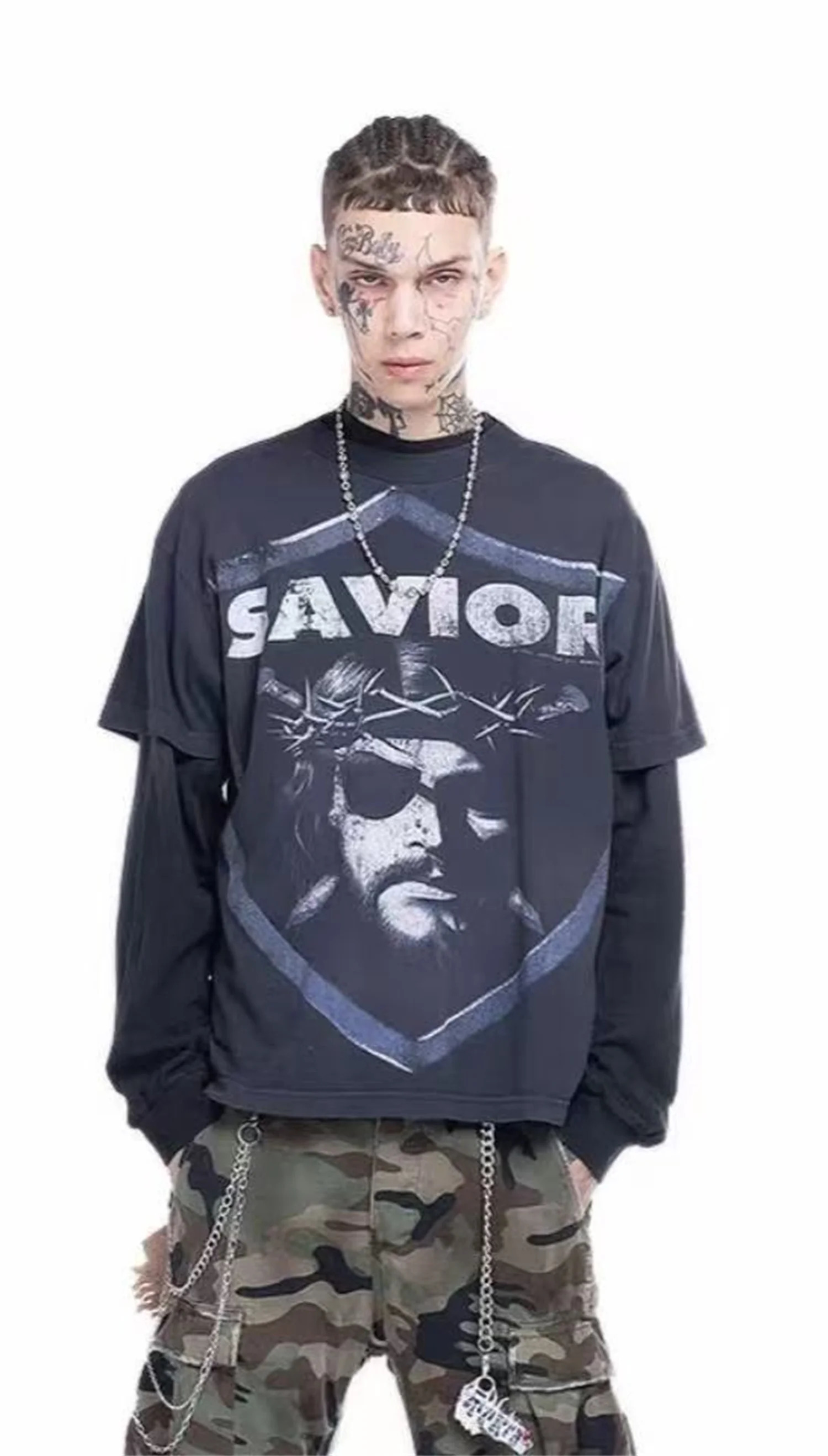 Arrival HELLST- Saviors Print High-Street Wear Full Cotton Quality Tops T-Shirt 250227
