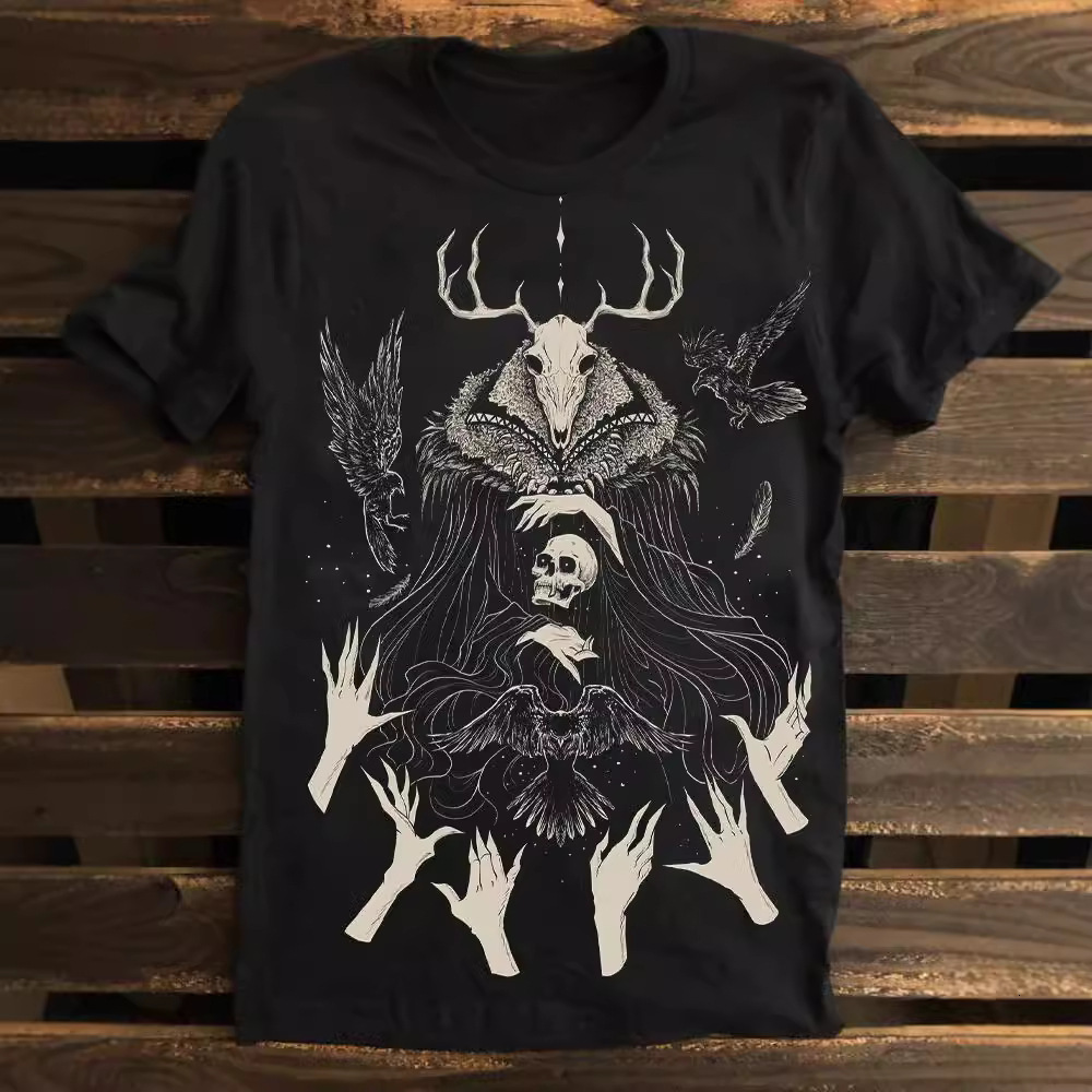 Designer Fashion Trend Free Shipping Summer 3D Printing Dark Series Youth Men's Casual Trend T-shirt Production