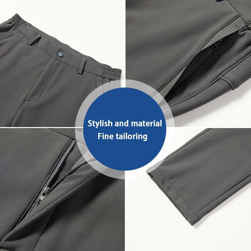Mens Winter Warm Padded Waterproof Pants Self-heating Waist Women Outdoor Sports Pants Wear Tear Resistant Casual Trousers 250227