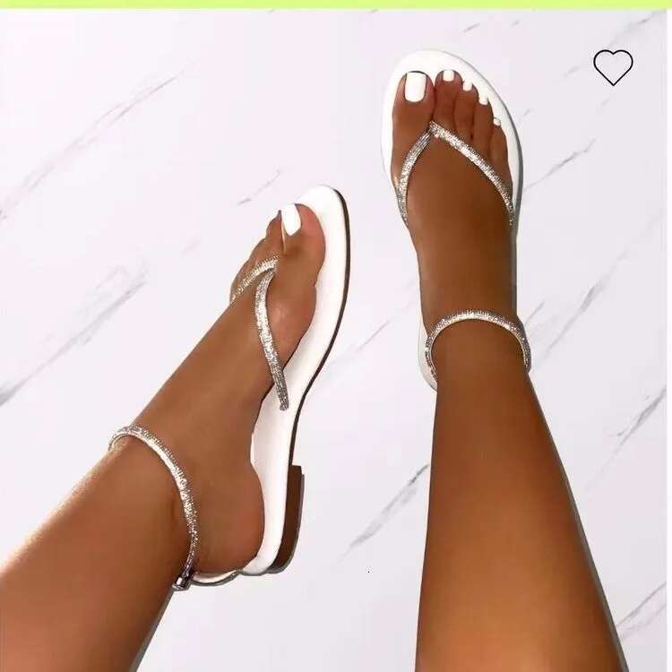 Rhie Decor Toe Post Thong Flip-ps Slides Outdoor Non-slip Beach Sandals 2023 Summer New Women Slippers