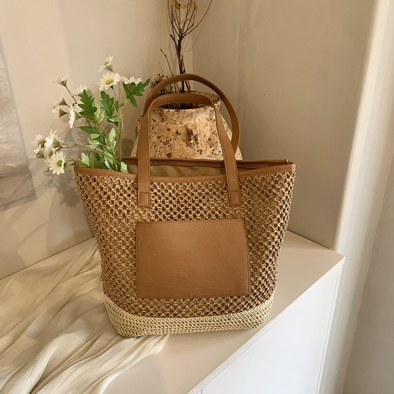 Summer for women 2024 new large capacity woven shoulder bag, vacation beach commuting tote bag #swissmilitary