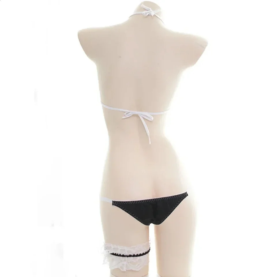 Bandage Cute Bikini Set Japanese Maid Cosplay Women Mini Swimwear Bathing Sweet 250227Z